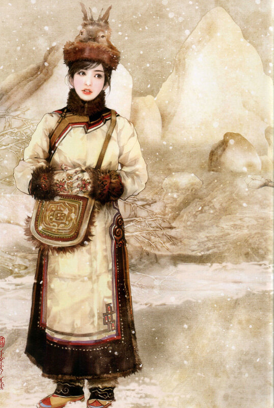 woman in traditional winter attire