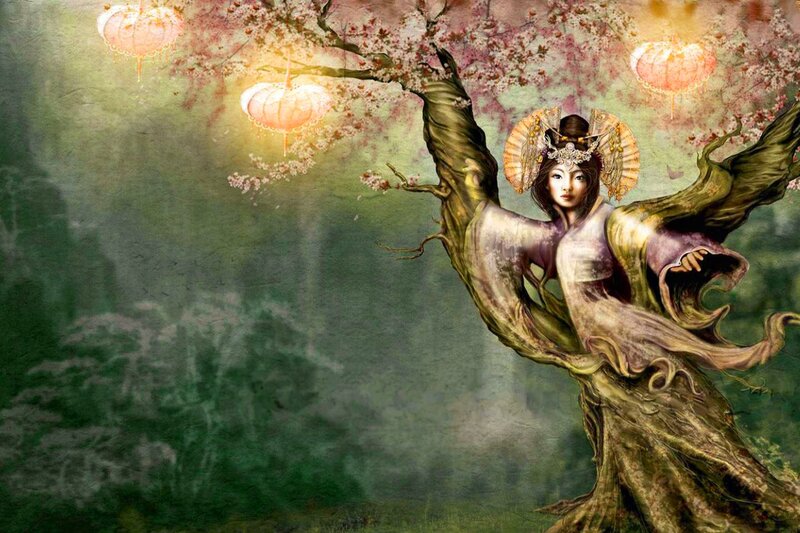 Woman in Tree Costume