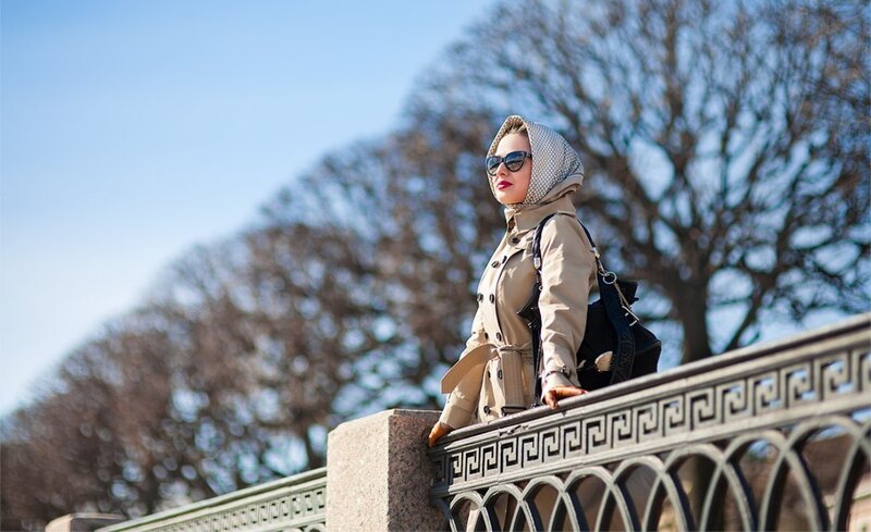 Woman in Trench Coat — Beige, Calm, Afternoon