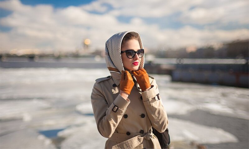 Woman in Trench Coat — Beige, Cold