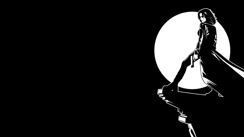 Woman in Trench Coat — Black, Dramatic, Night, Illustration