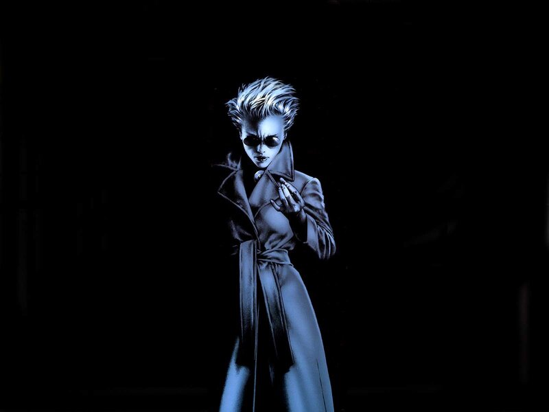 Woman in Trench Coat — Blue, Dramatic