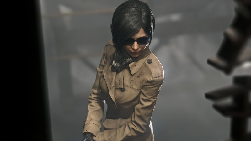 Woman in Trench Coat — Brown, Serious