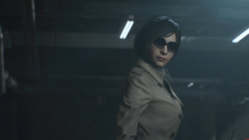 Woman in Trench Coat — Gray, Dark