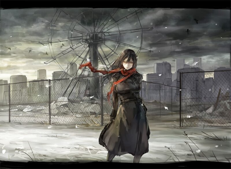 Woman in Trench Coat — Gray, Dramatic