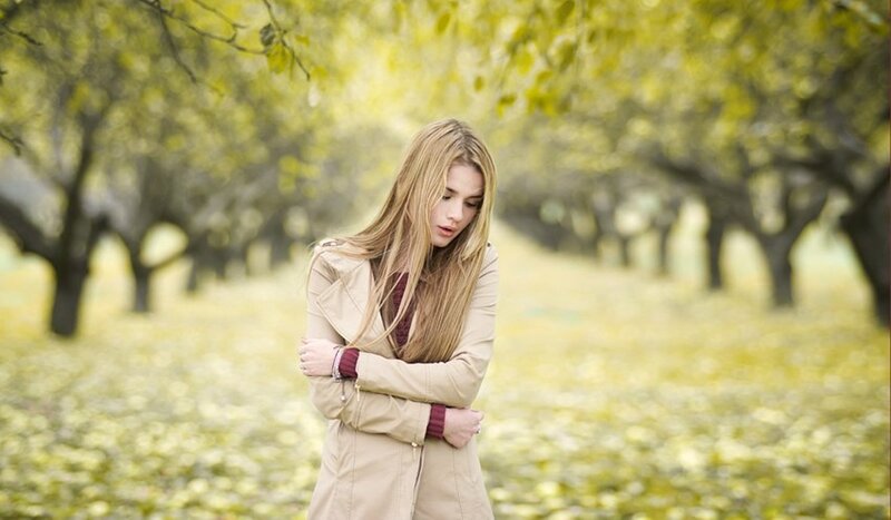 Woman in Trench Coat — Yellow