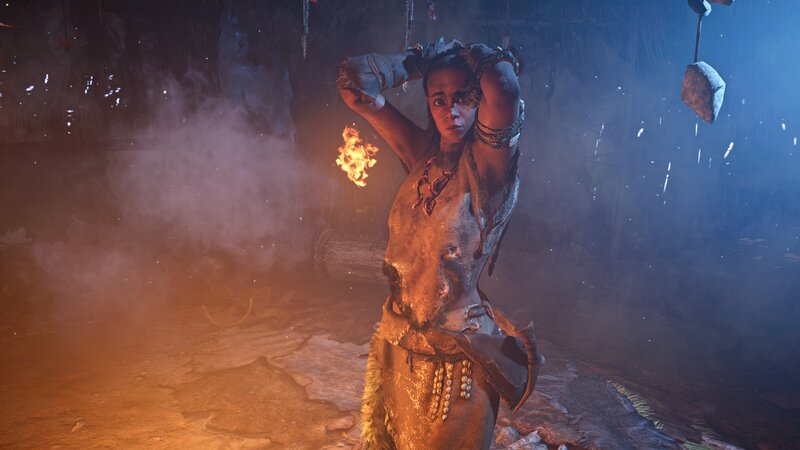 Woman in Tribal Attire — Brown, Dramatic, 3d Render