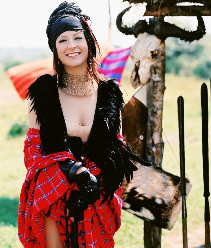 woman in tribal-inspired attire