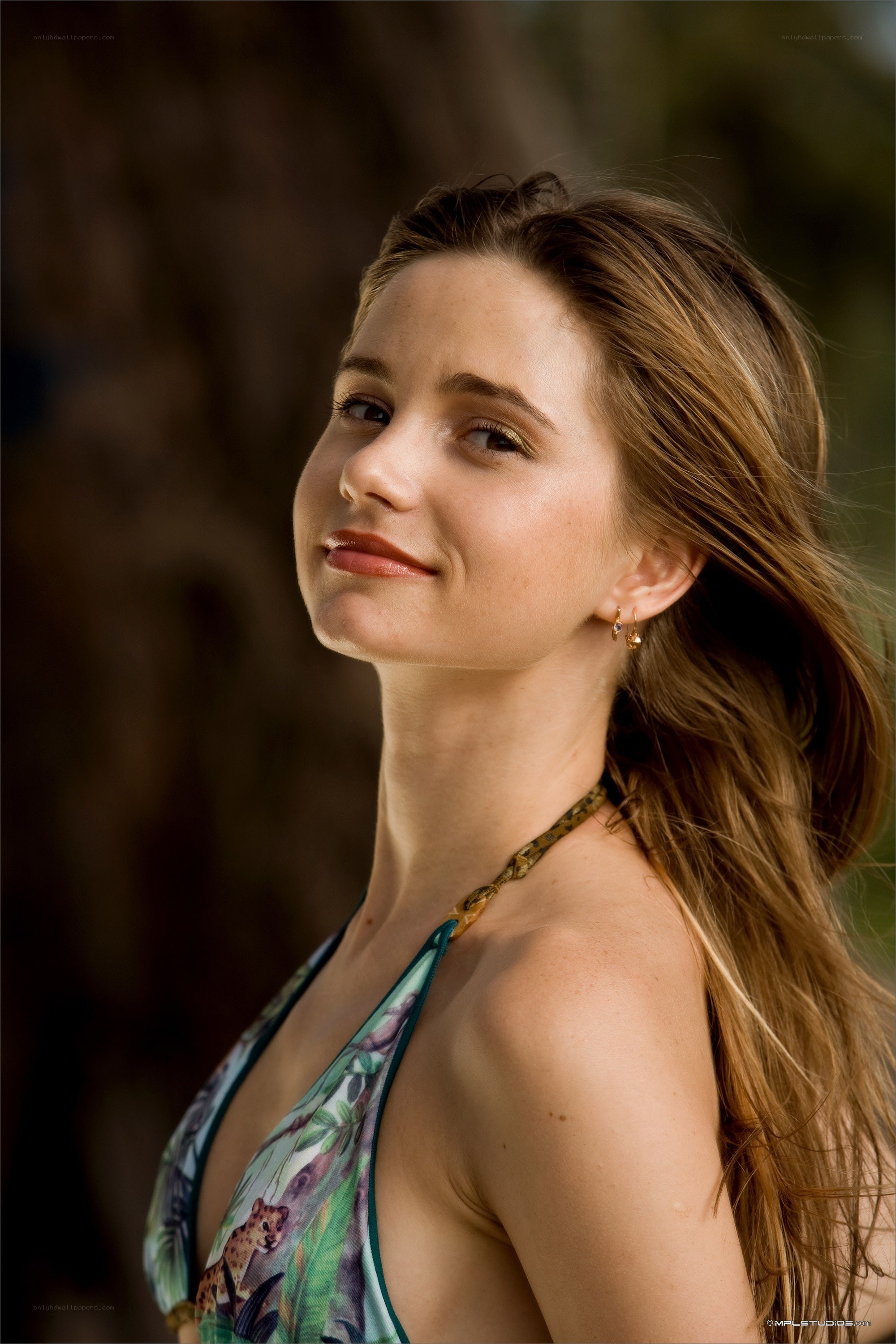 woman in tropical top