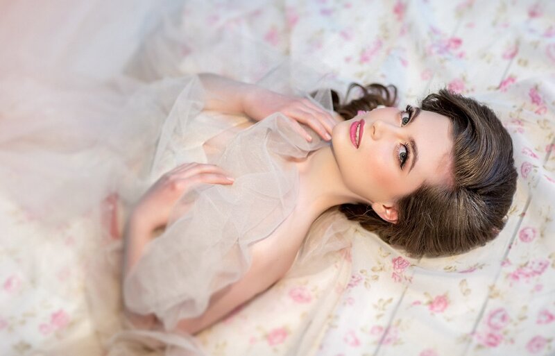 Woman in Tulle Dress — Pink, Serene