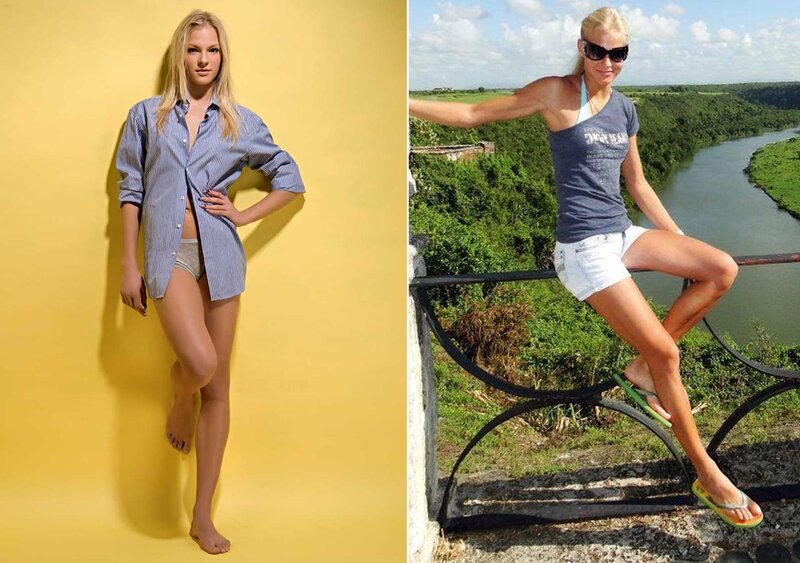 woman in two different settings