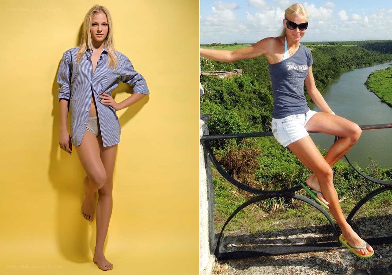 woman in two different settings