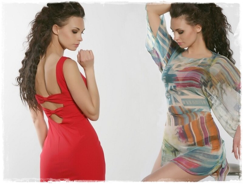 Woman in Two Dresses — Red