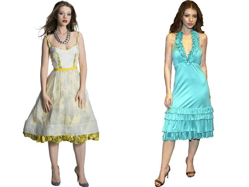 Woman in Two Dresses — Yellow