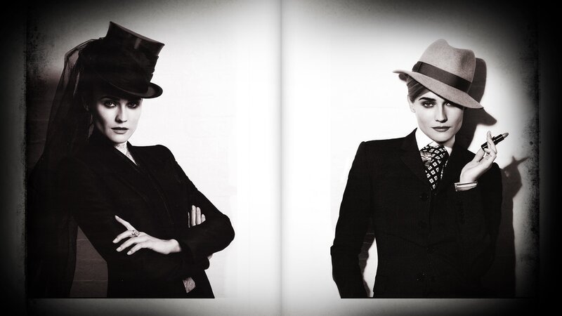 Woman in Two Outfits — Black, Dramatic
