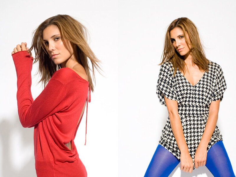 Woman in Two Outfits — Red