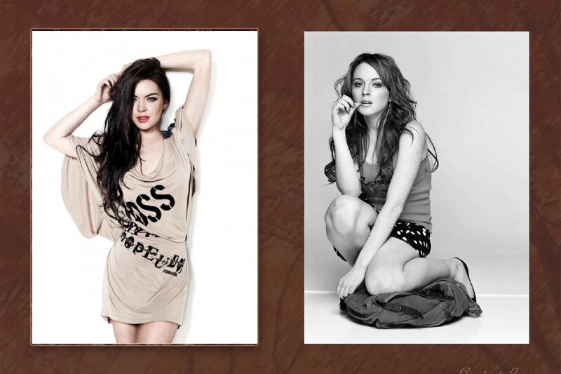 Woman in Two Photos — Beige