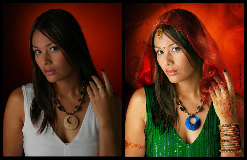 woman in two portraits