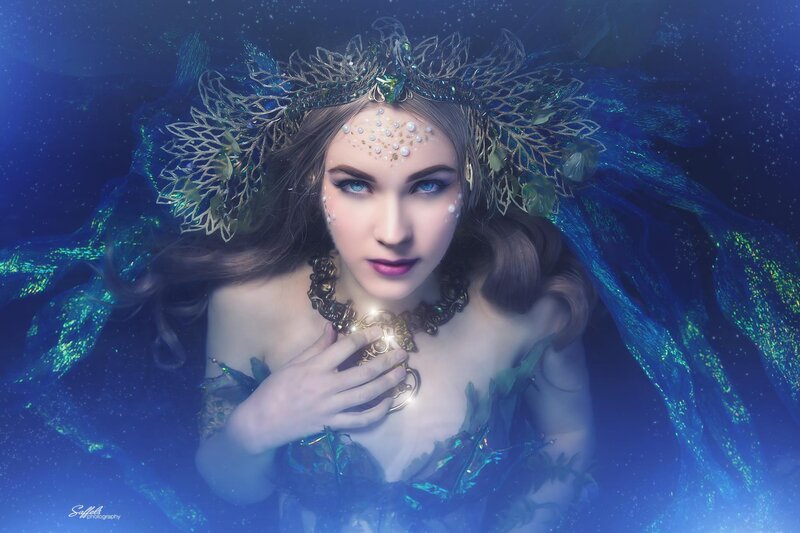 Woman in Underwater Costume — Blue