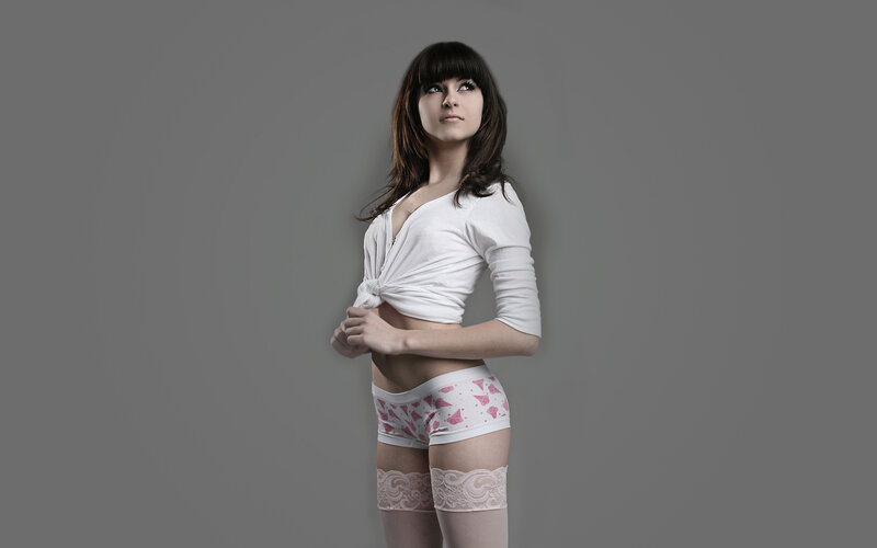 Woman in Underwear — Gray, Neutral