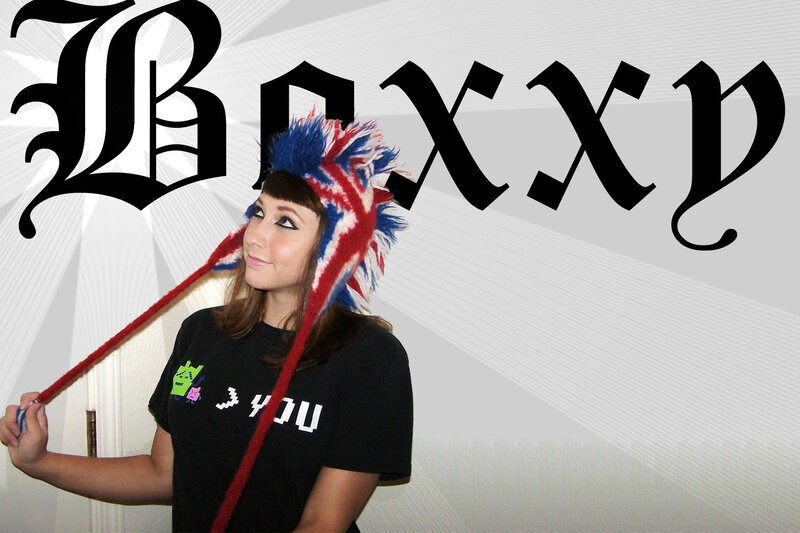 woman in union jack hat