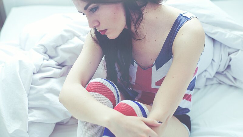 woman in union jack tank top