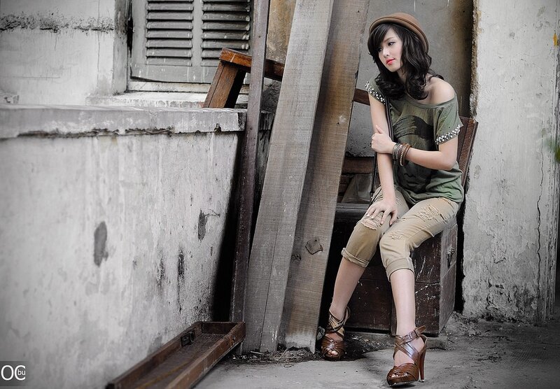woman in urban setting