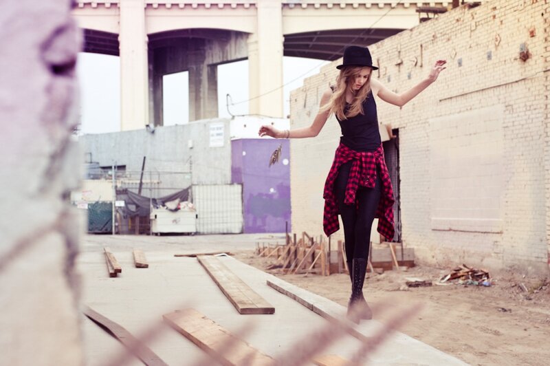 Woman in urban setting