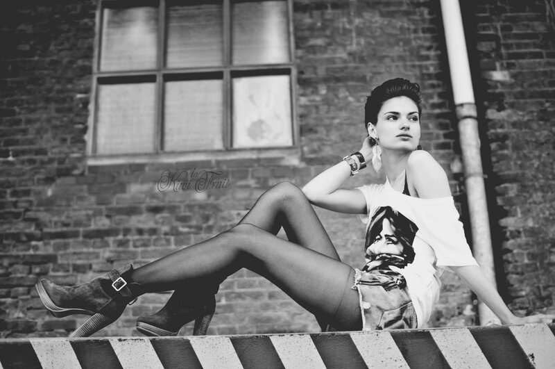 woman in urban setting