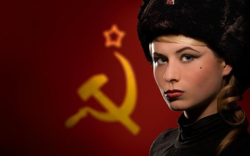 Woman in Ushanka Hat — Red