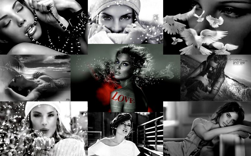 Woman in Various Poses — Black