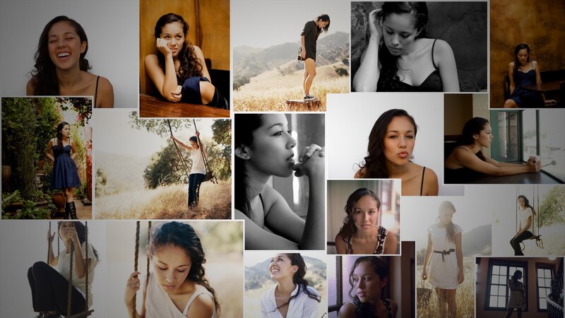 woman in various poses collage