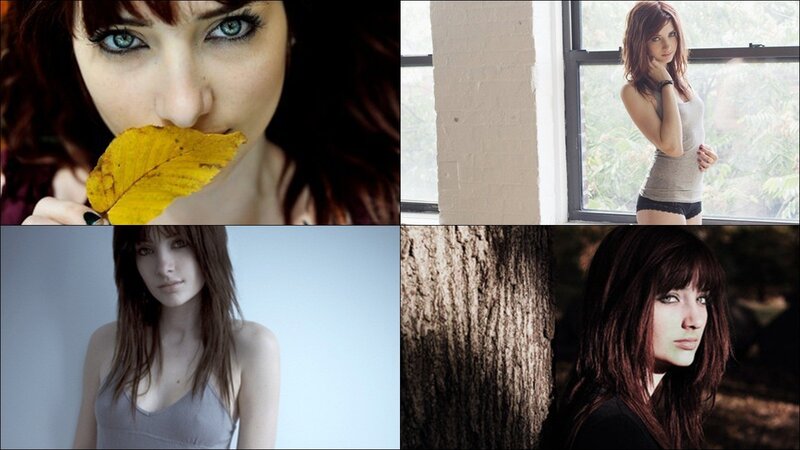 woman in various poses collage