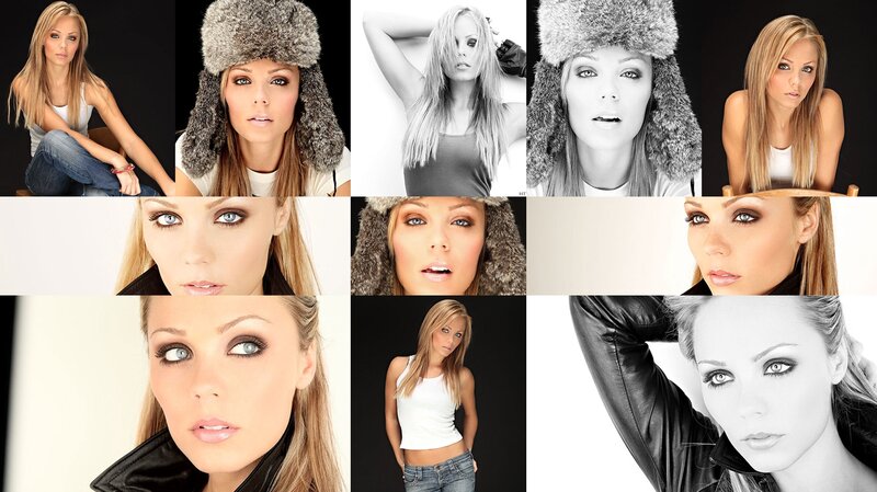woman in various poses collage