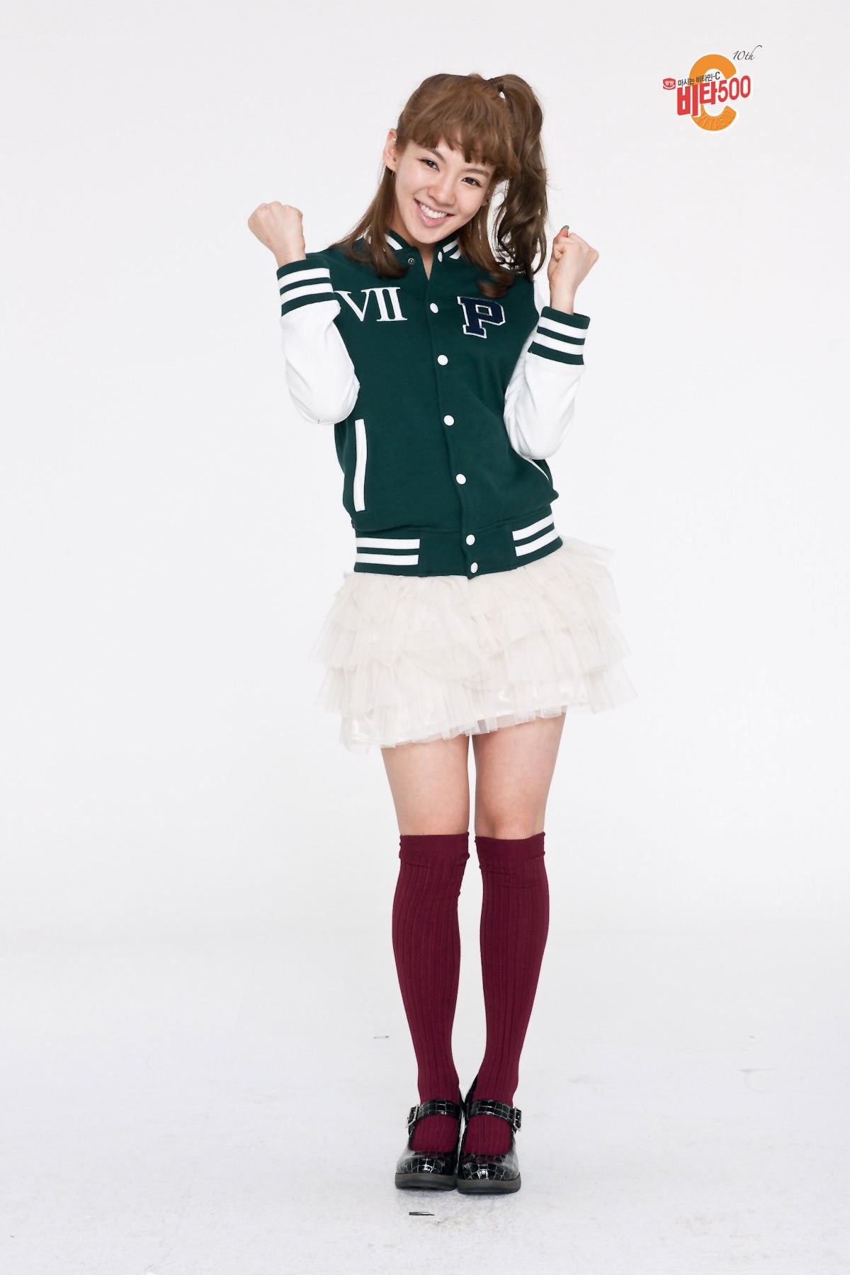 woman in varsity jacket