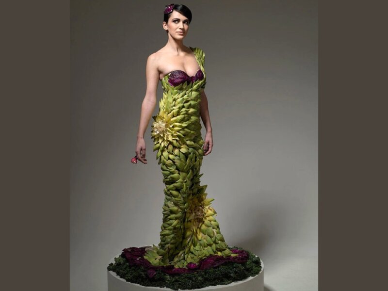 Woman in Vegetable Dress