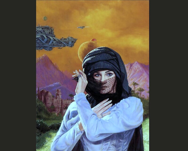 Woman in Veil on Alien Planet