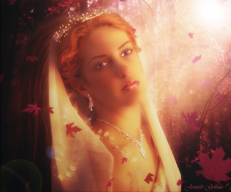 Woman in Veil with Leaves