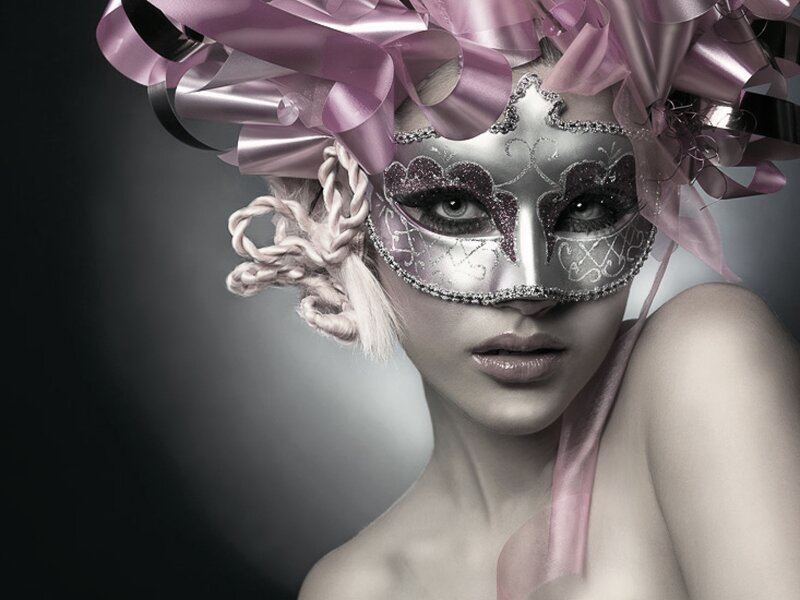 Woman in Venetian Mask — Silver
