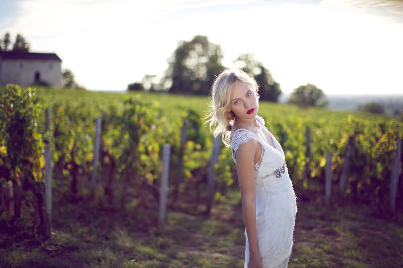 Woman in Vineyard — White