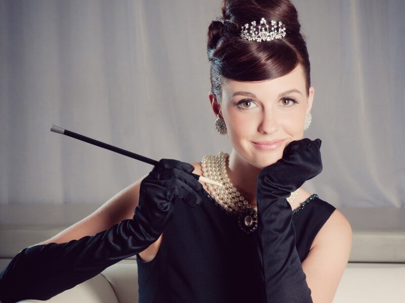 Woman in Vintage Attire — Black