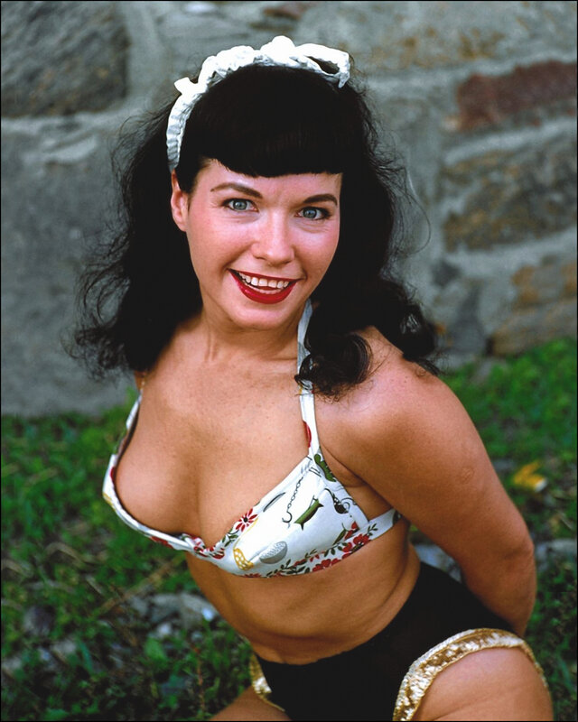 woman in vintage bikini