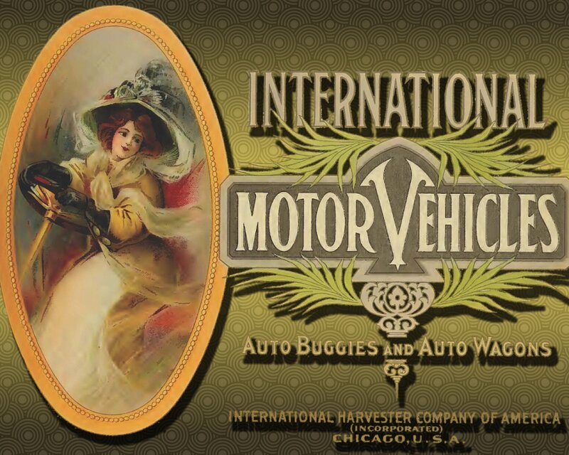 Woman in Vintage Car — Green, Illustration