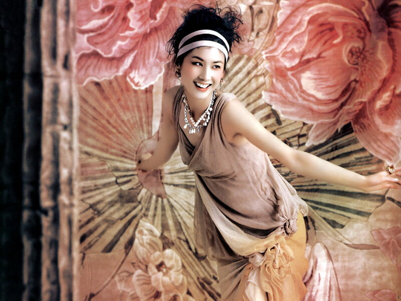 Woman in Vintage Dress — Pink, Joyful