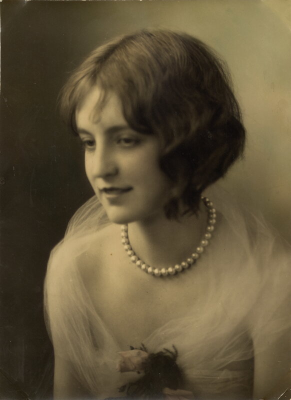 Woman in Vintage Dress — Sepia