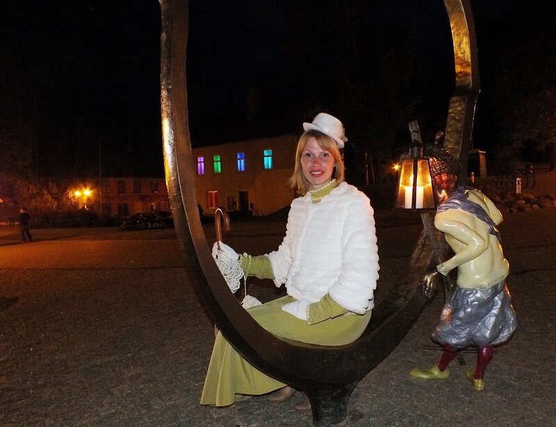 Woman in Vintage Dress — White, Nocturnal