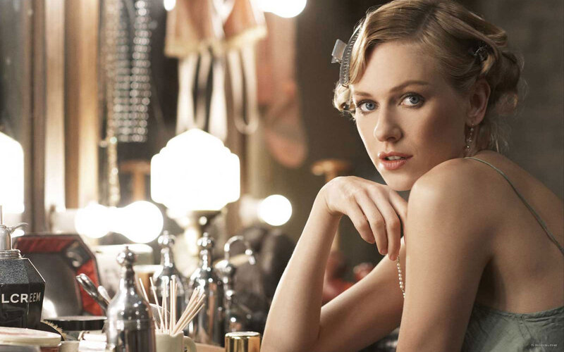 woman in vintage dressing room