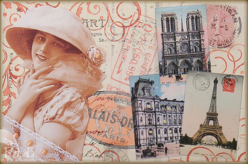 Woman in Vintage Hat — Beige, Nostalgic