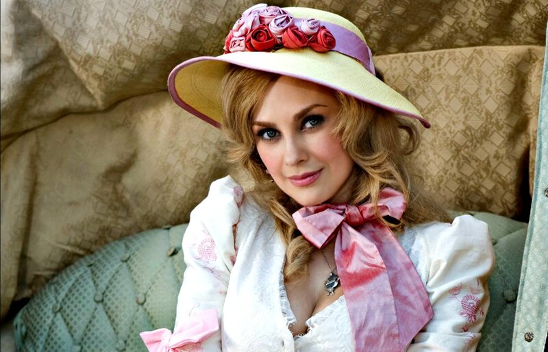 Woman in Vintage Hat — White