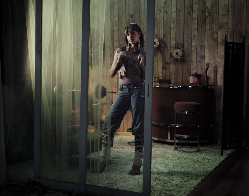 woman in vintage room
